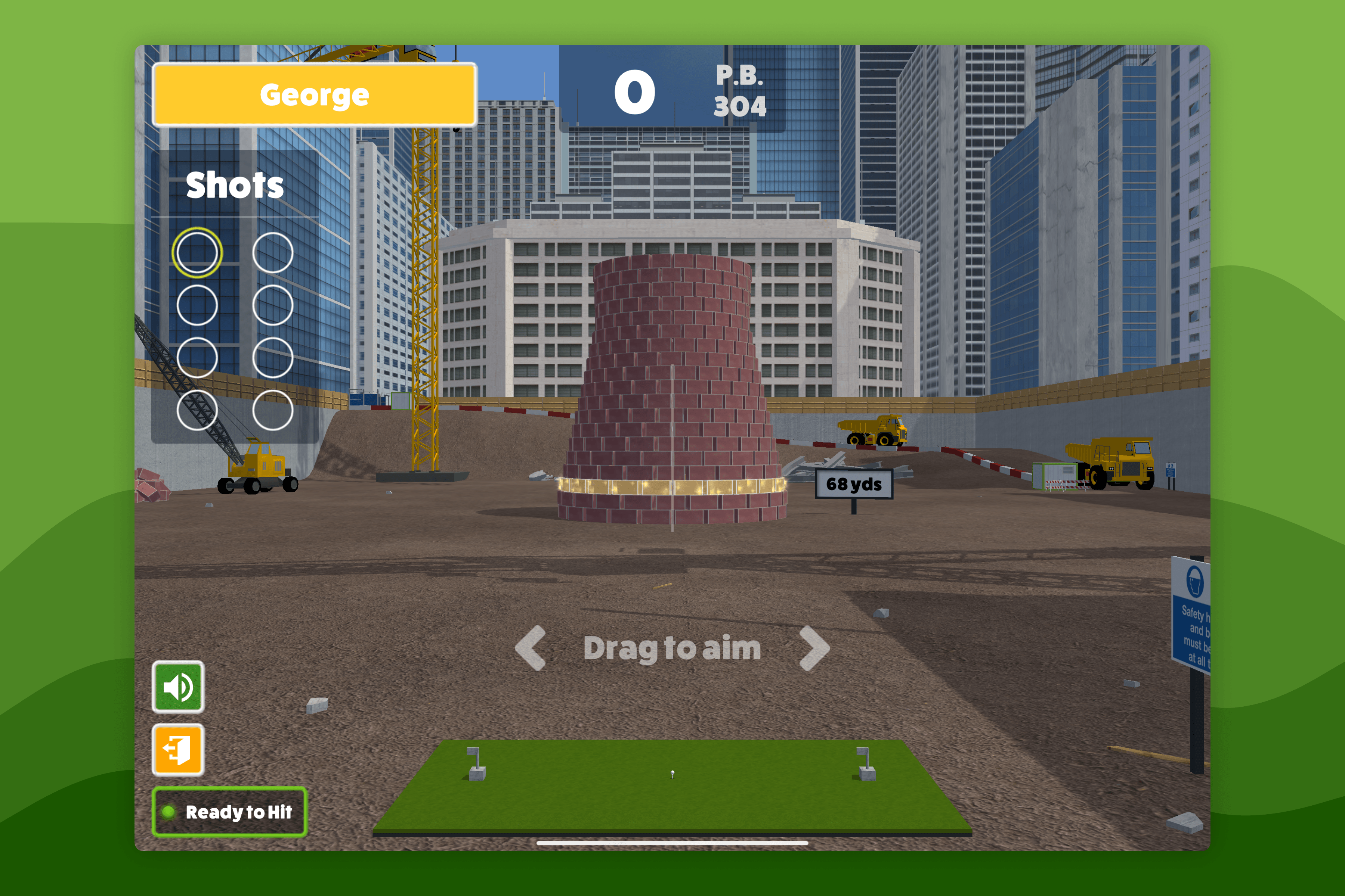 Awesome Golf Simulator Wrecking Balls with Shiny Gold Bricks