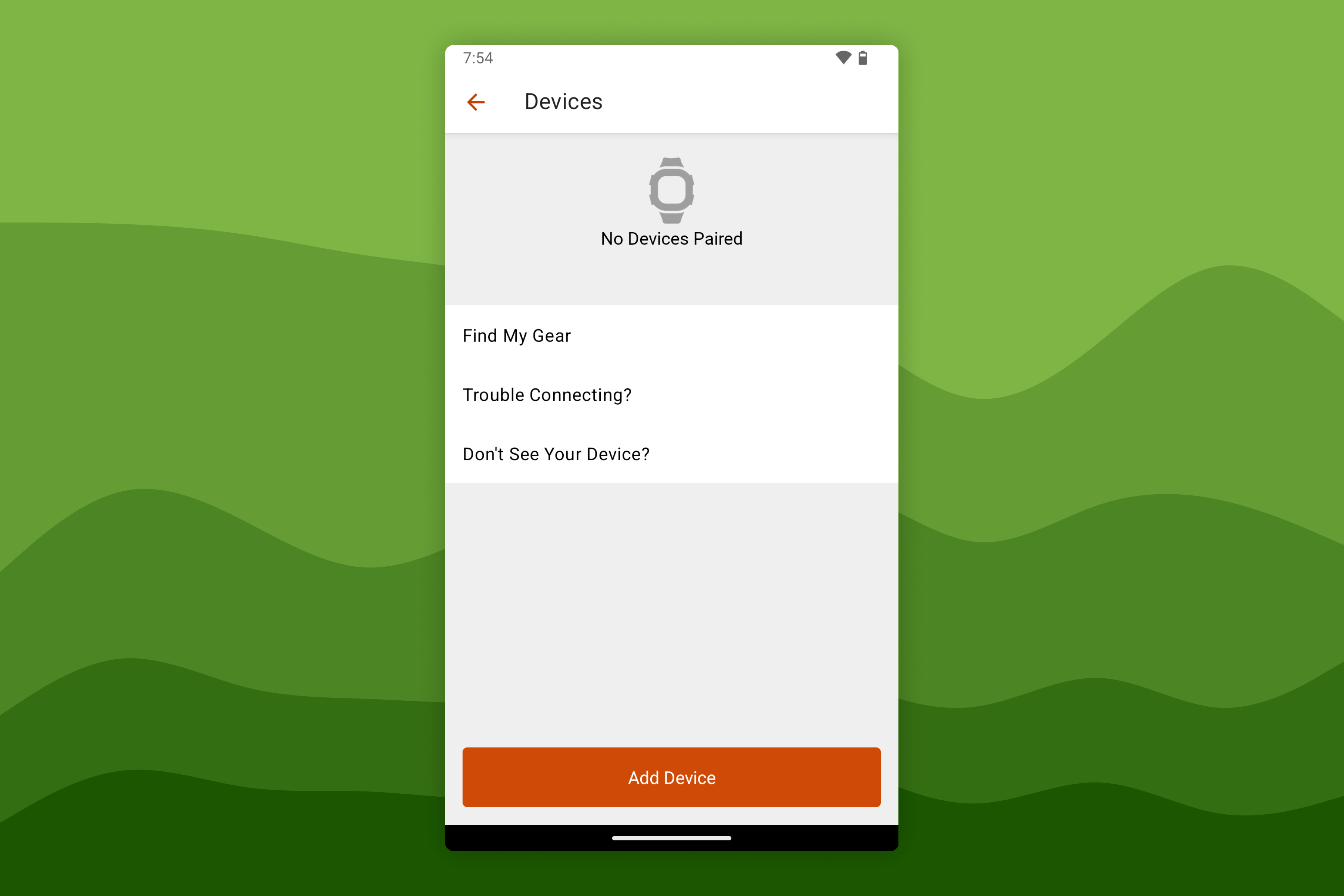 Garmin Golf App Empty Devices Screen