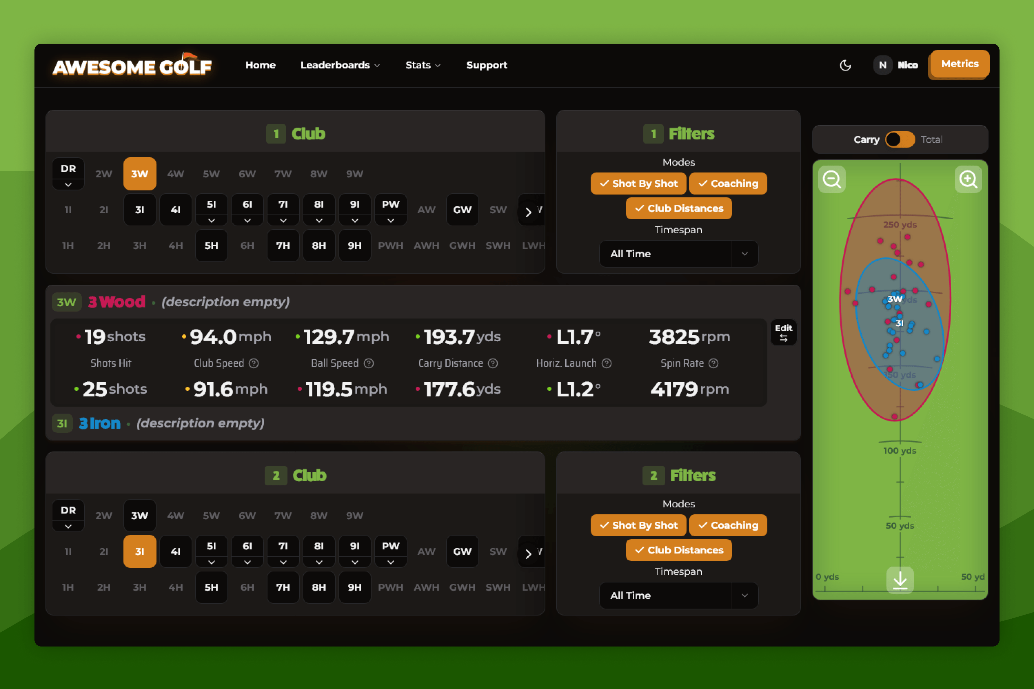 Awesome Golf Insights Club Comparison Tool