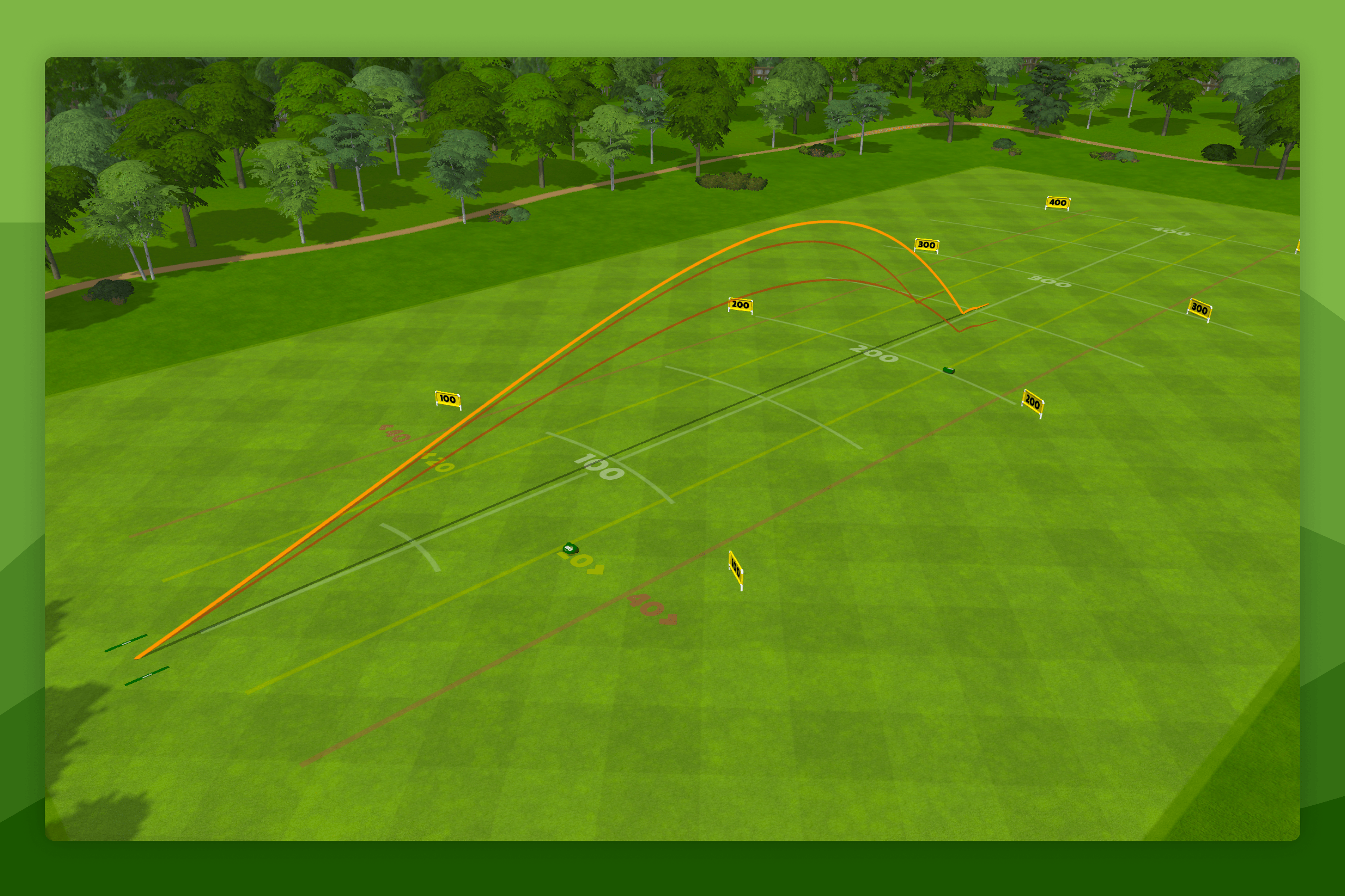Awesome Golf Simulator Range Outfield with Tracers