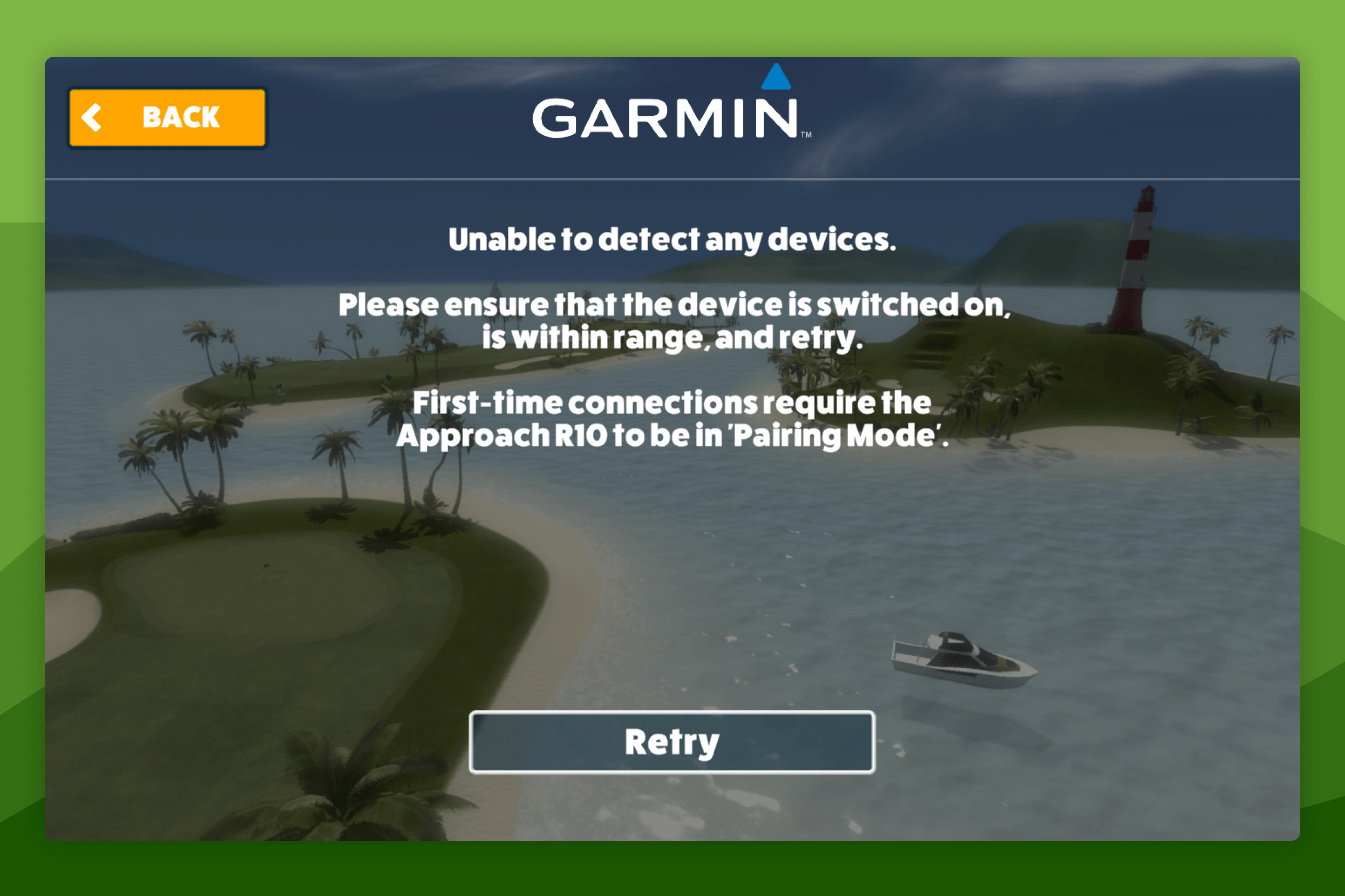 Awesome Golf Simulator Connect Garmin Approach R10 Unable to Detect