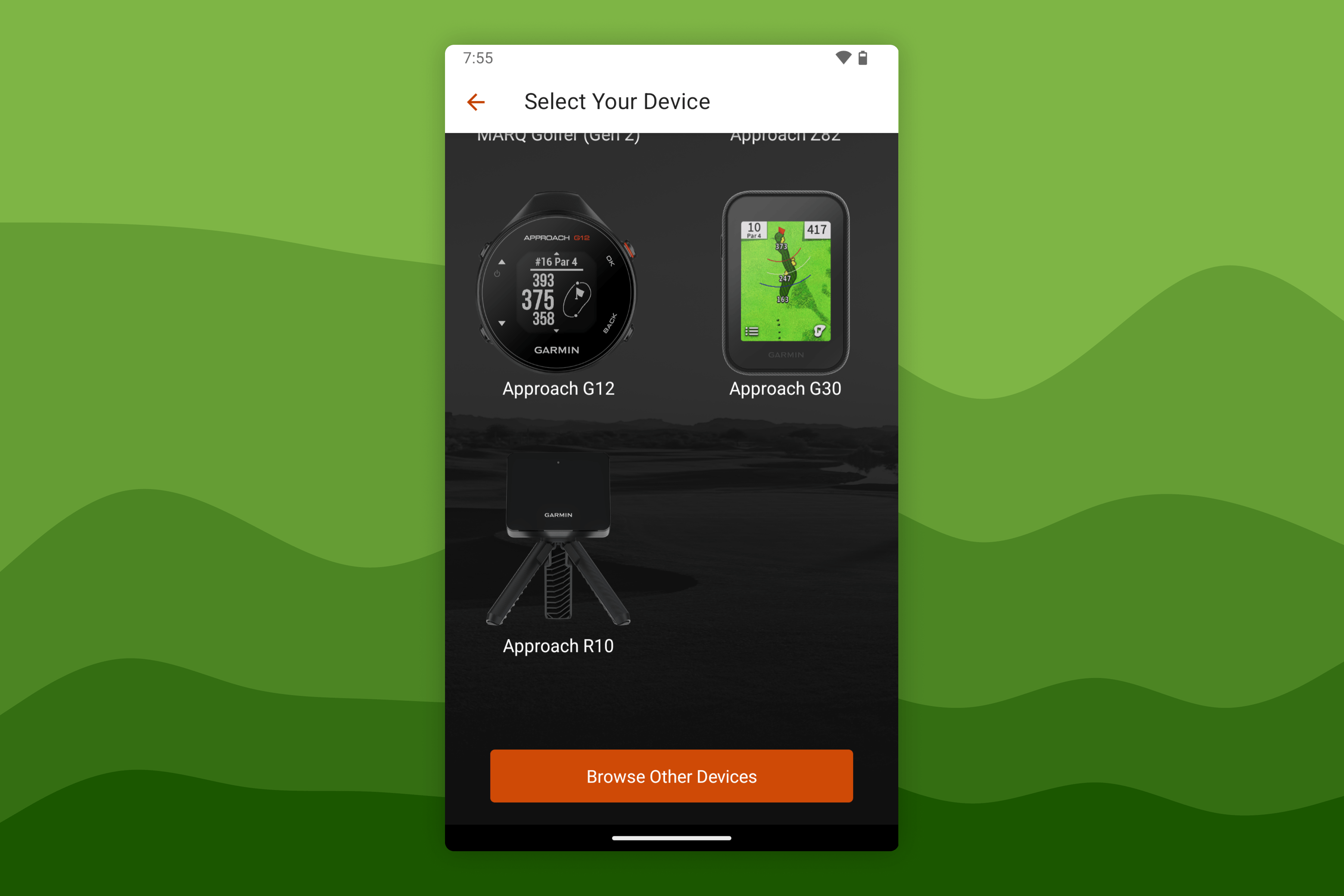 Garmin Golf App Devices Add Screen