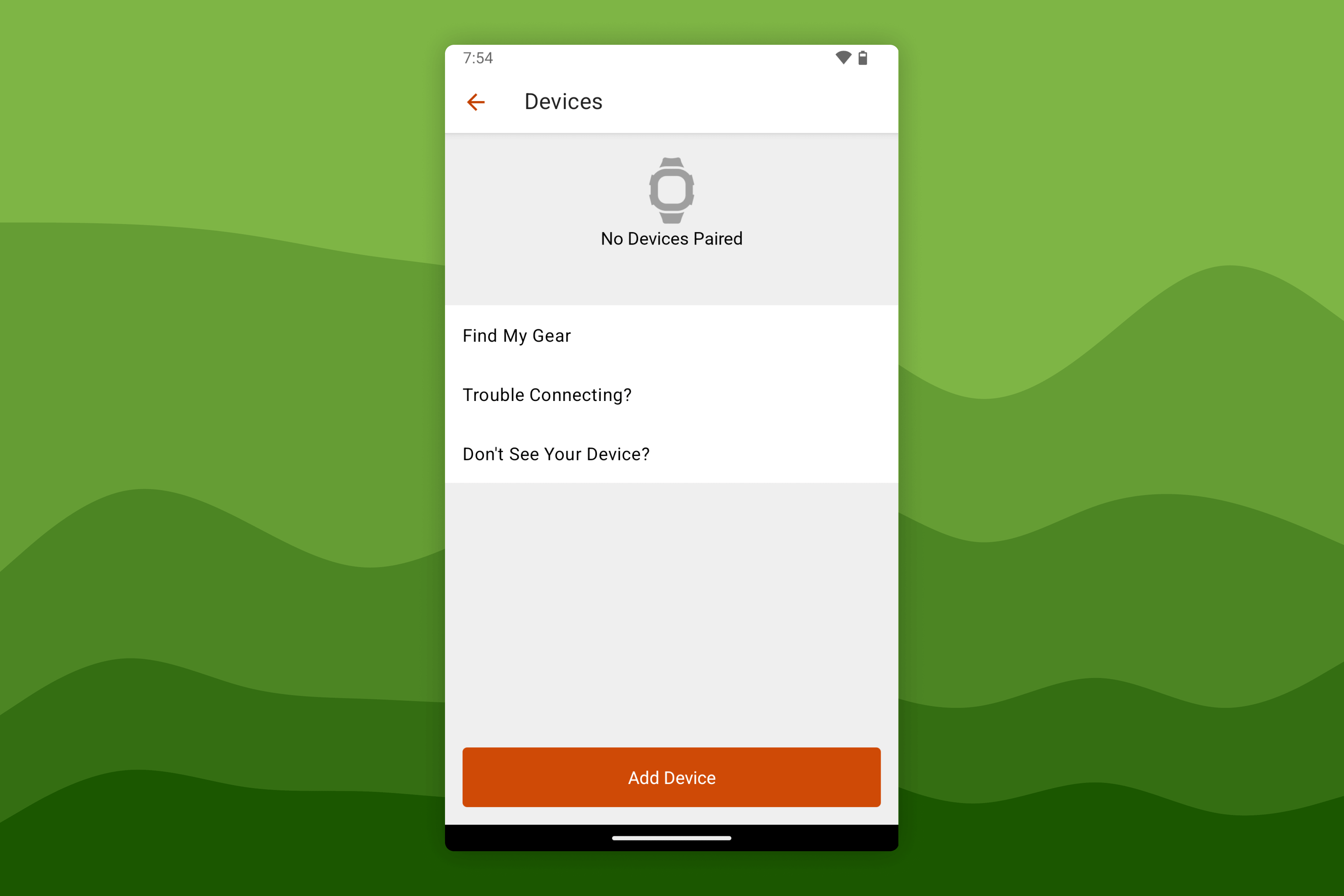 Garmin Golf App Empty Devices Screen