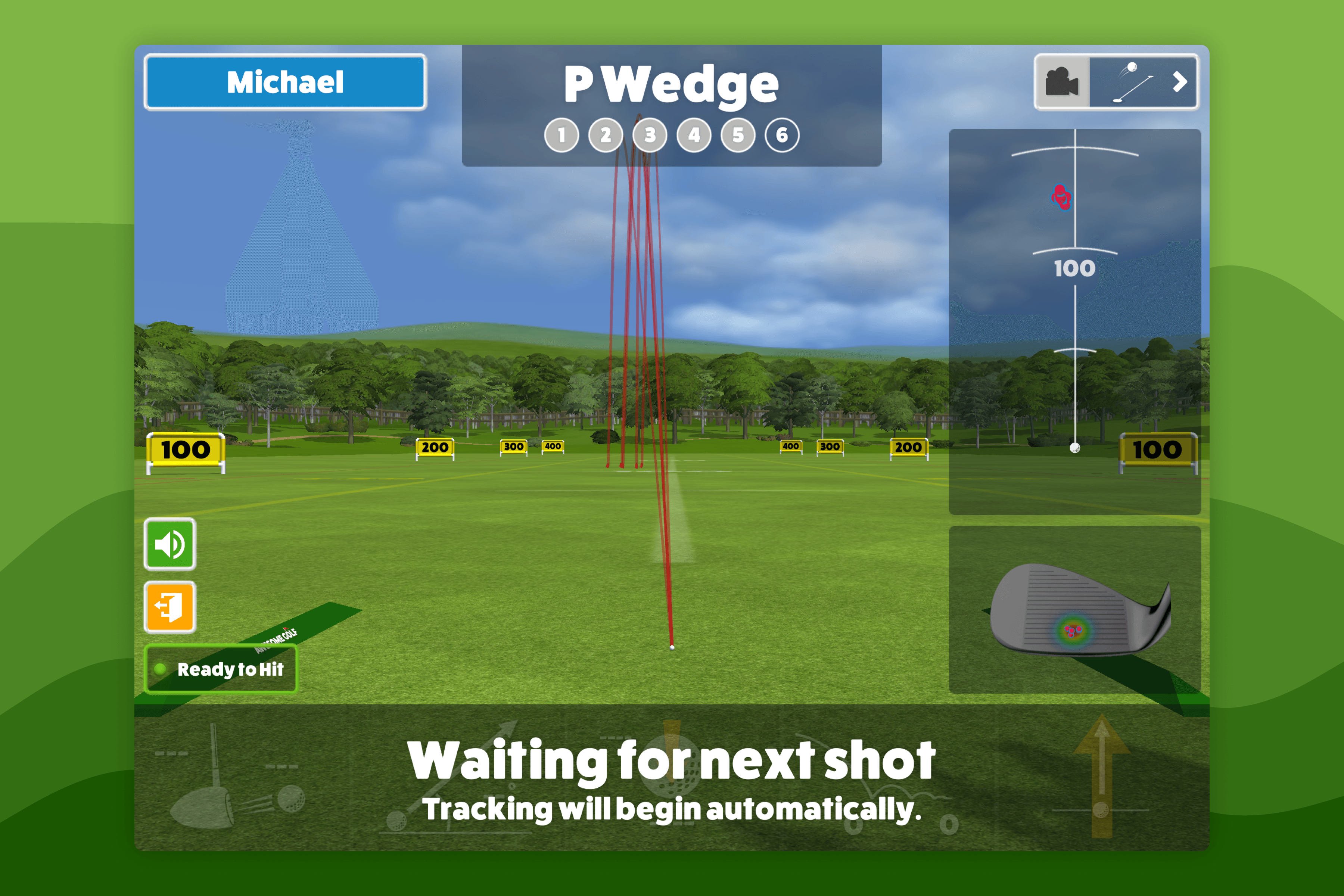 Awesome Golf Simulator Club Distances Waiting for Shot