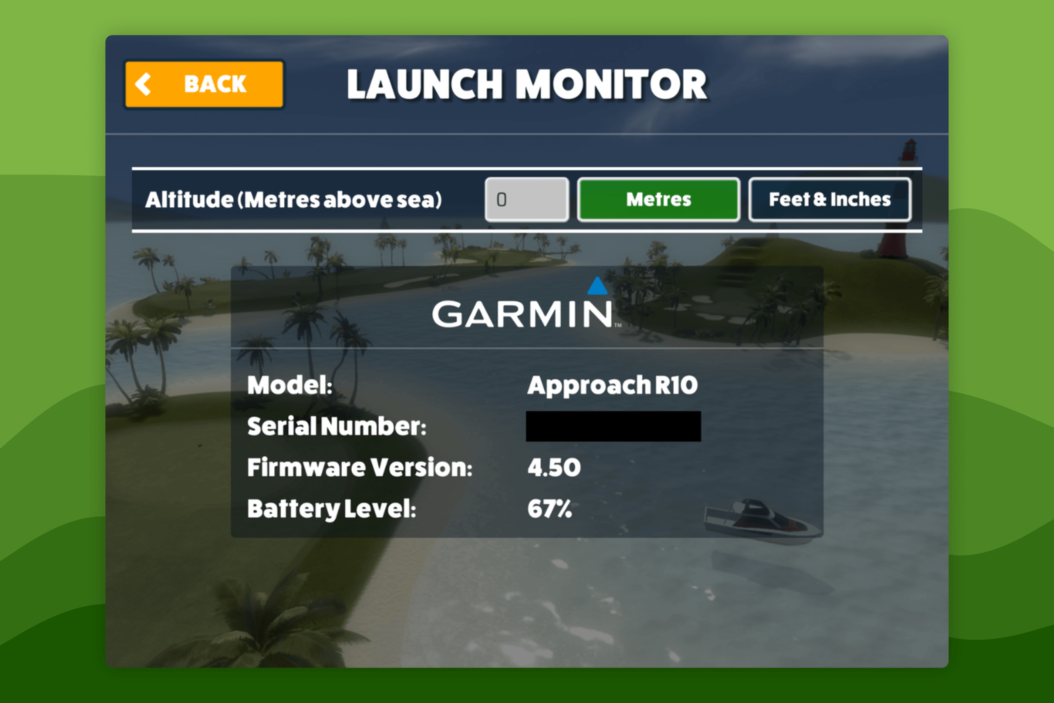 Awesome Golf Simulator Launch Monitor Settings for Garmin Approach R10